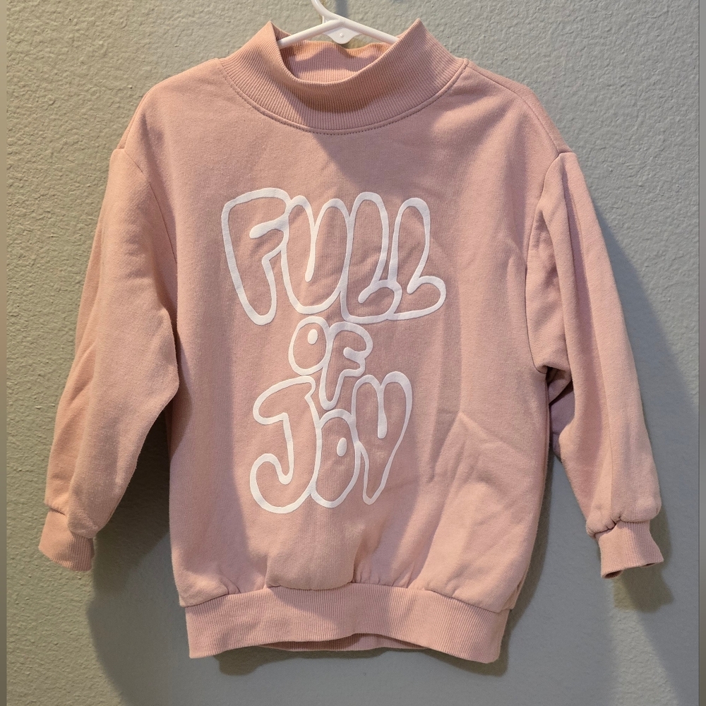 Old Navy Kids Light Pink 'Full of Joy' Sweatshirt